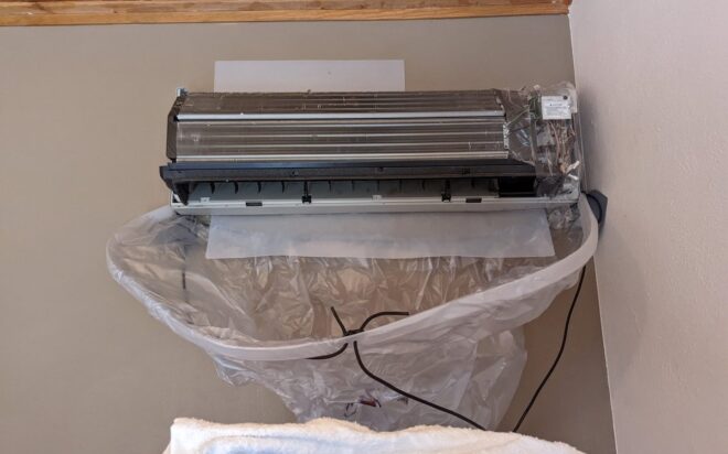 Cleaning a wall mounted split ac
