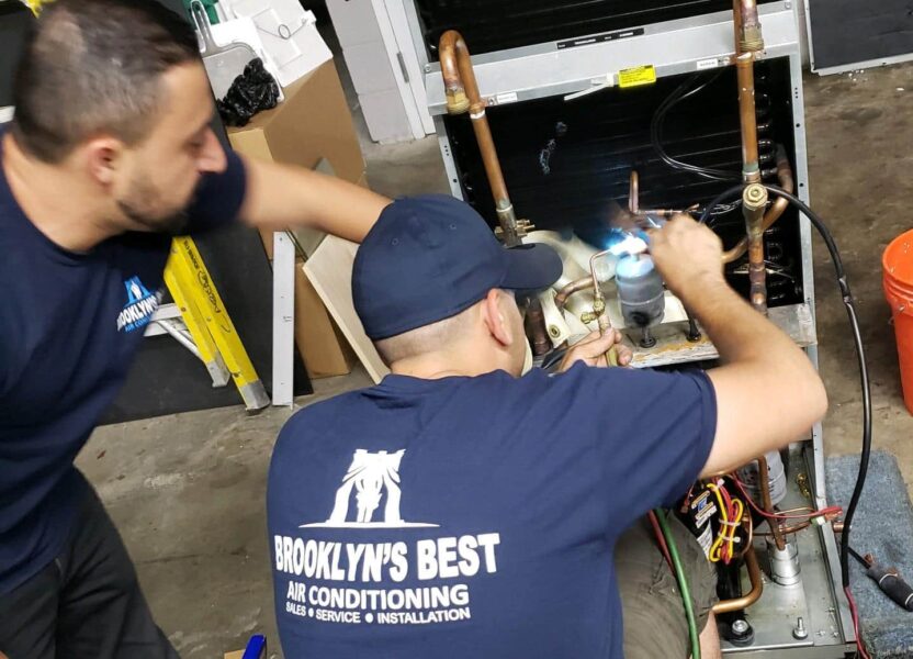 Vertical stacked HVAC units maintenance
