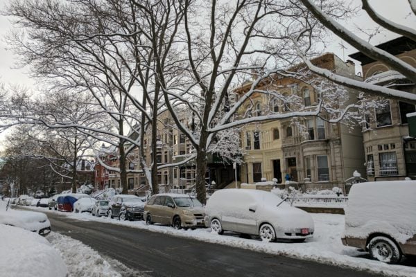 Street after heavy snow